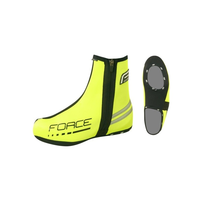 Copriscarpe ciclismo neoprene FORCE fluo