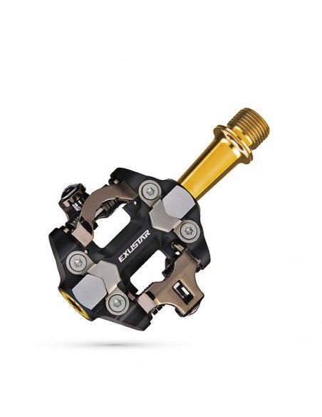 Pedali MTB Exustar PM 215 TI spd  TITANIO Gold