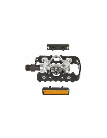 Pedali MTB EXUSTAR E PM 818-03 doppio uso Flat + SPD