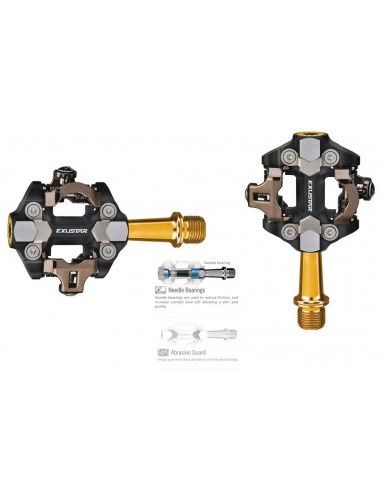 Pedali MTB Exustar PM 222 TI spd  Gold TITANIO 