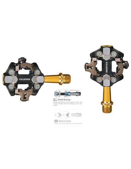 Pedali MTB Exustar PM 222 TI spd  Gold TITANIO 