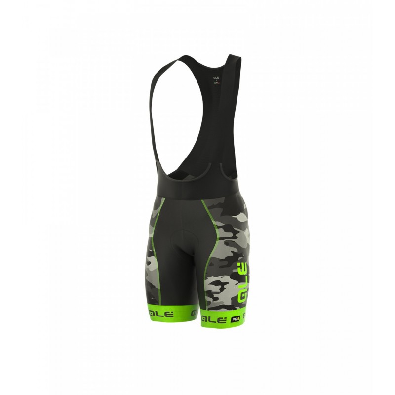 Pantaloncini ciclismo ALÈ GRAPHICS PRR Camo verde fluo 2018