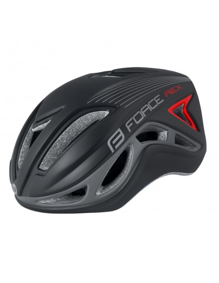 Casco bici da corsa FORCE REX FLUO NERO