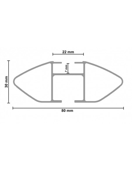 Barre portatutto rail UNIVERSALI G3 CLOP INFINITY 77-115 cm