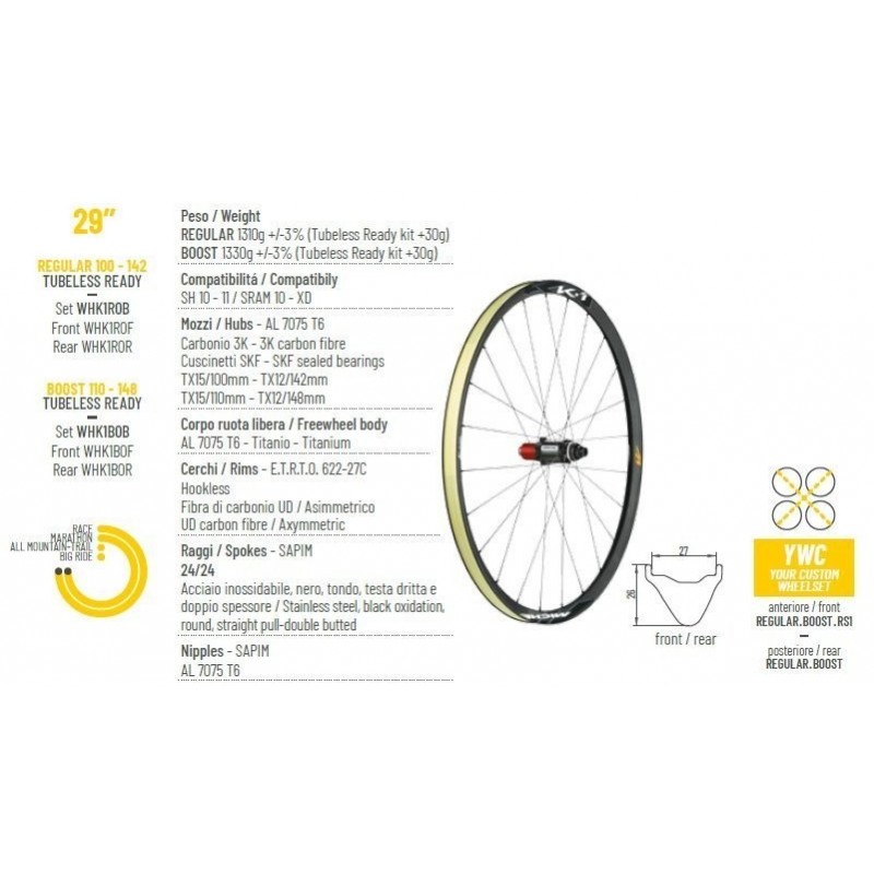 Ruote MTB MICHE K1 boost carbon
