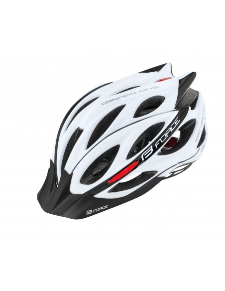 Casco bici MTb e corsa Force Bull bianco opaco