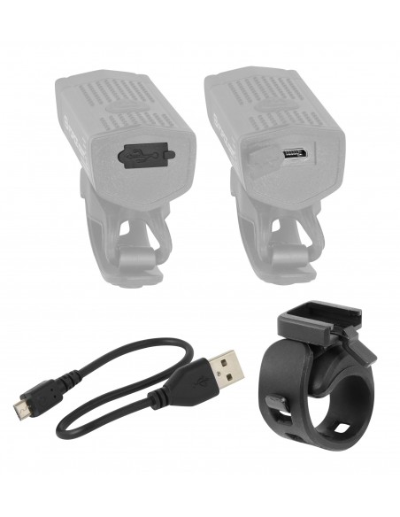 Kit luce anteriore + posteriore di sicurezza FORCE DOT led usb
