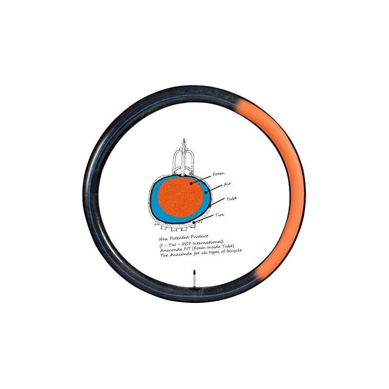 Coppia camera antiforatura con mousse MTB BARBIERI ANACONDA FIT 29