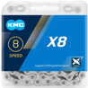 KMC Catena KMC X8 argento 114 maglie 8 velocità