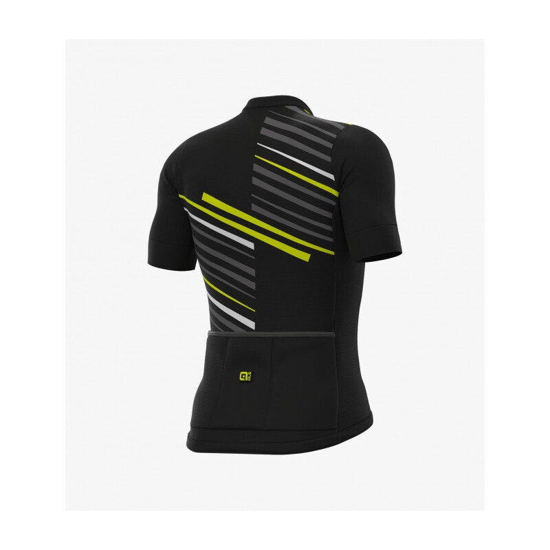 ALE' Maglia ciclismo ALE' SOLID FLASH nero fluo