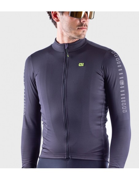 Maglia invernale ciclismo ALE' SOLID FONDO nero