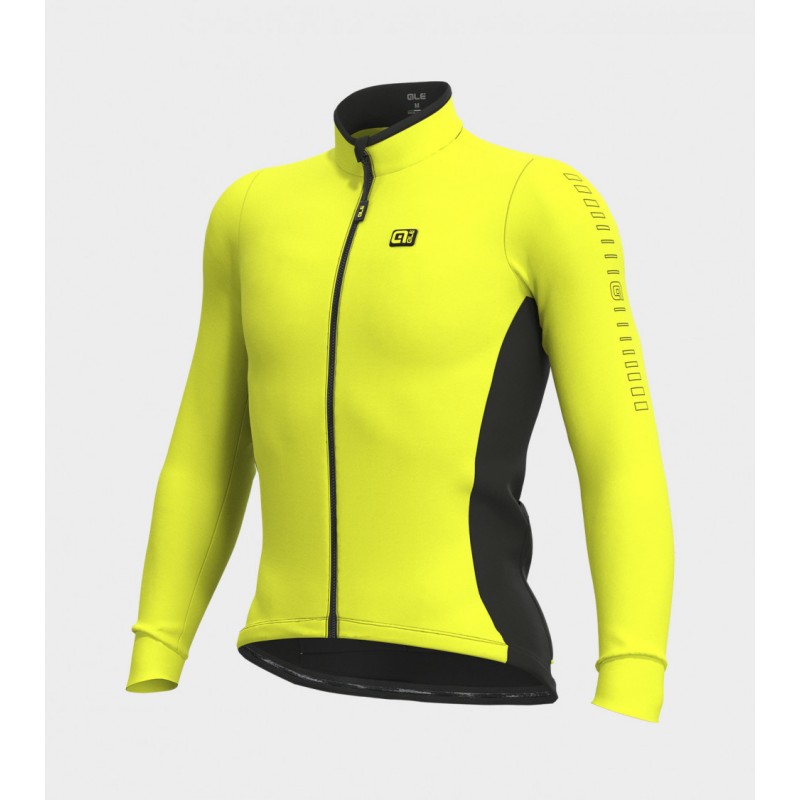 Maglia invernale ciclismo ALE' SOLID FONDO giallo fluo