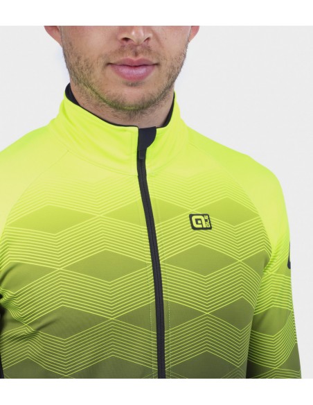 Giubbino invernale ciclismo ALE' PR-R MAGNITUDE nero-giallo fluo