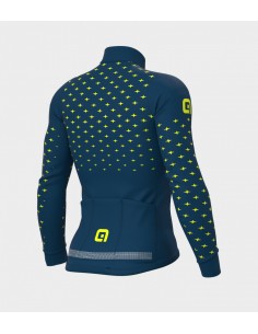 Maglia invernale ciclismo ALE' PR-R STARS petrolio-giallo fluo 2022 2