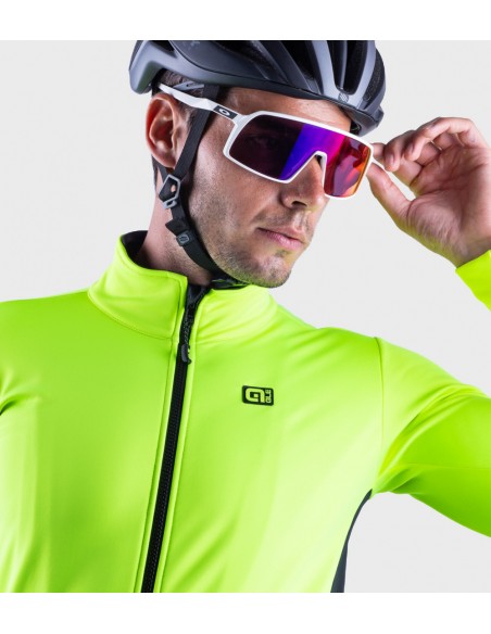 Giubbino invernale ciclismo ALE' SOLID FONDO giallo fluo