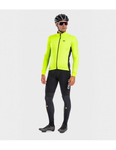 Giubbino invernale ciclismo ALE' SOLID FONDO giallo fluo
