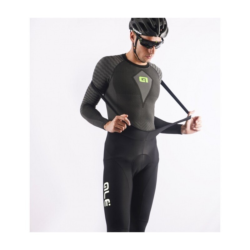 ALE' Calzamaglia invernale ciclismo ALE' SOLID WINTER nero-bianco 2025