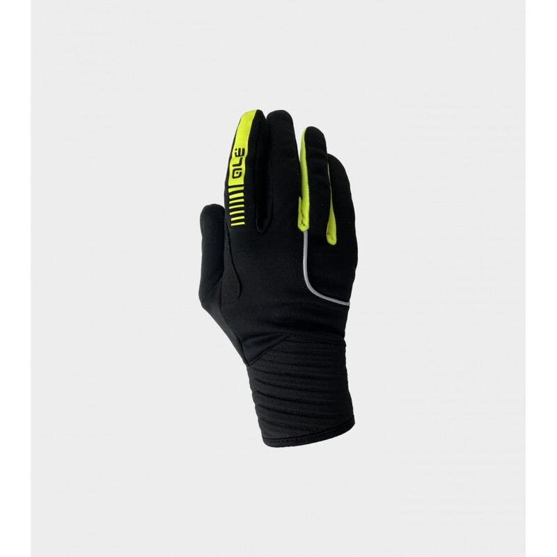 ALE' Guanti invernali ALE' WIND PROTECTION nero-giallo fluo