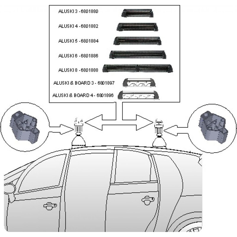 Fabbri Accessorio per portasci Fabbri ALUSKI - SUPPORT / RIALZO