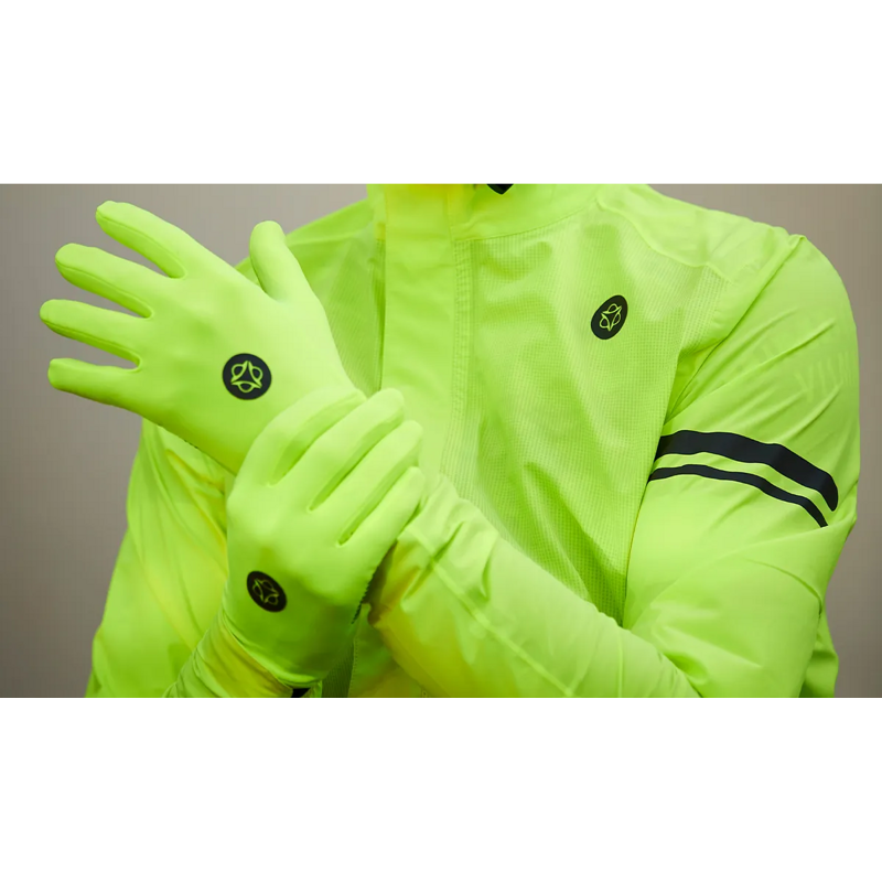 AGU Guanti invernali ciclismo AGU stretch neoprene elastico giallo fluo