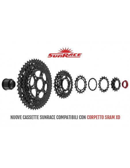 Cassetta pignoni MTB SUNRACE CSMZ90 11-50 SILVER 12 v