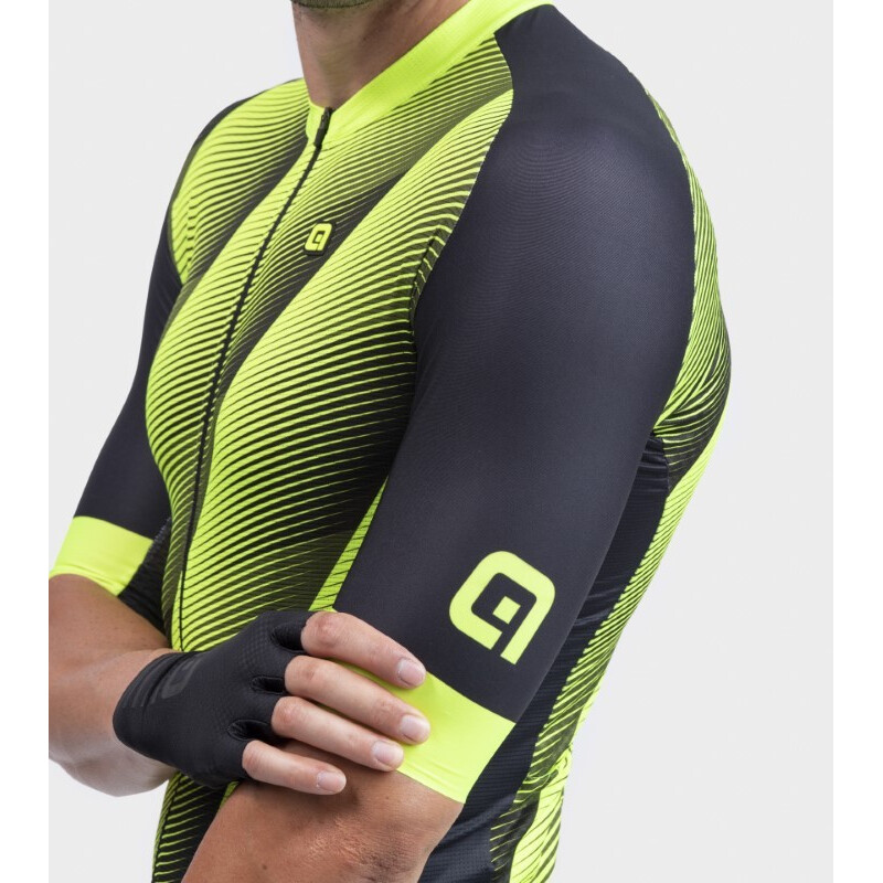 ALE' Maglia ciclismo ALE' PR-R SQUARE giallo fluo