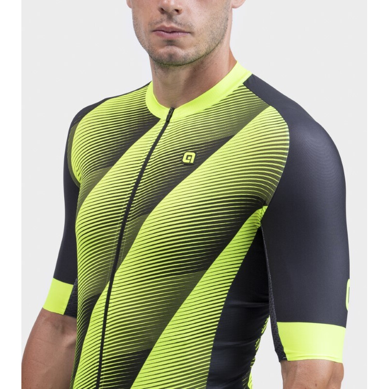 ALE' Maglia ciclismo ALE' PR-R SQUARE giallo fluo