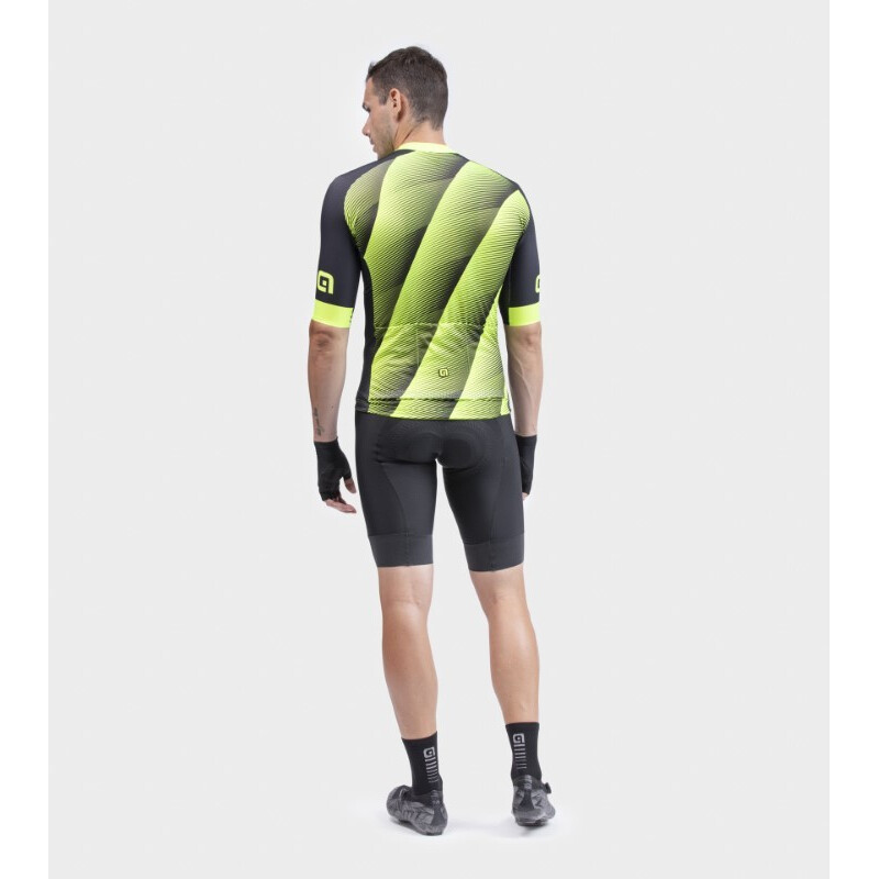 ALE' Maglia ciclismo ALE' PR-R SQUARE giallo fluo