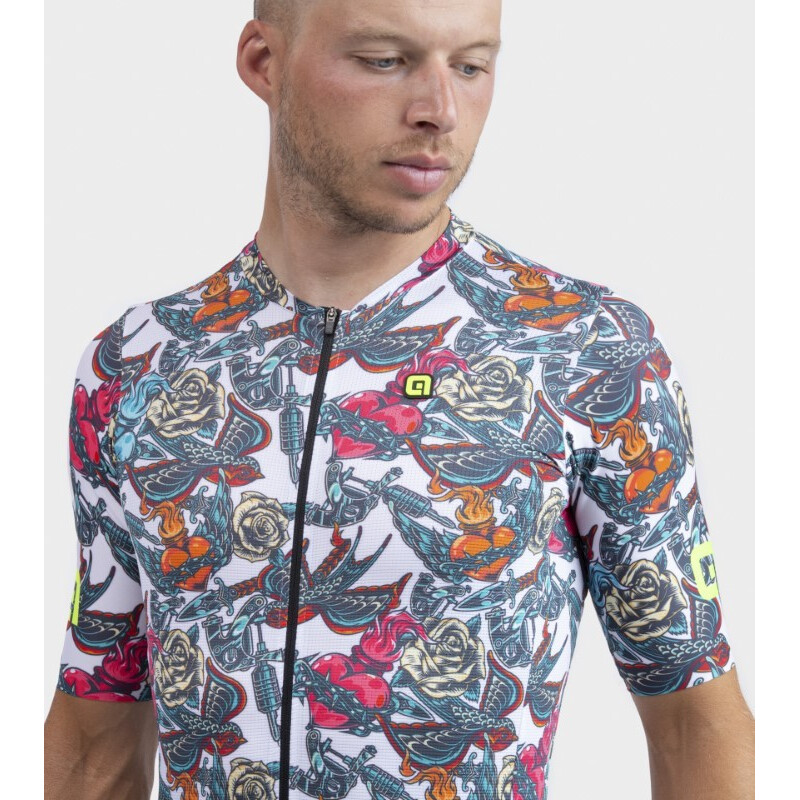ALE' Maglia ciclismo ALE' PR-R TATTOO bianco