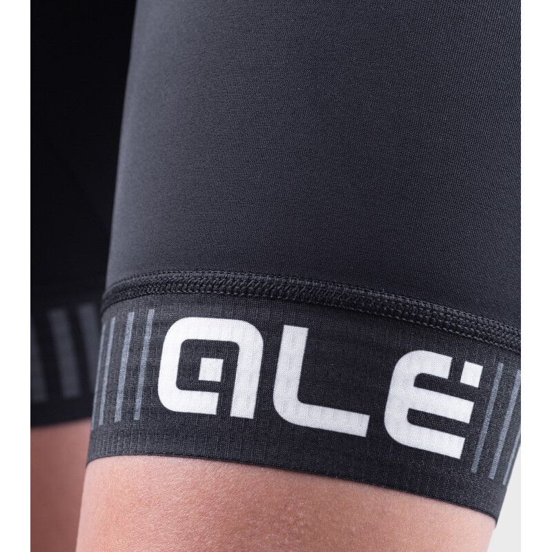 ALE' Pantaloncini ciclismo donna ALE' SOLID TRAGUARDO nero-bianco 2025