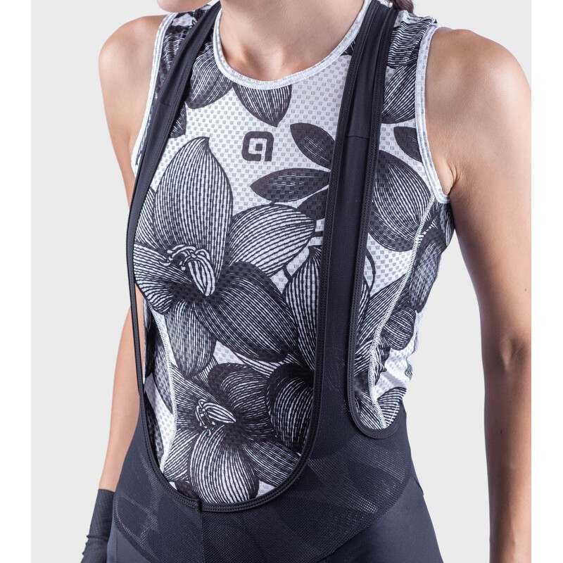 ALE' Pantaloncini ciclismo donna ALE' SOLID TRAGUARDO nero-bianco 2025