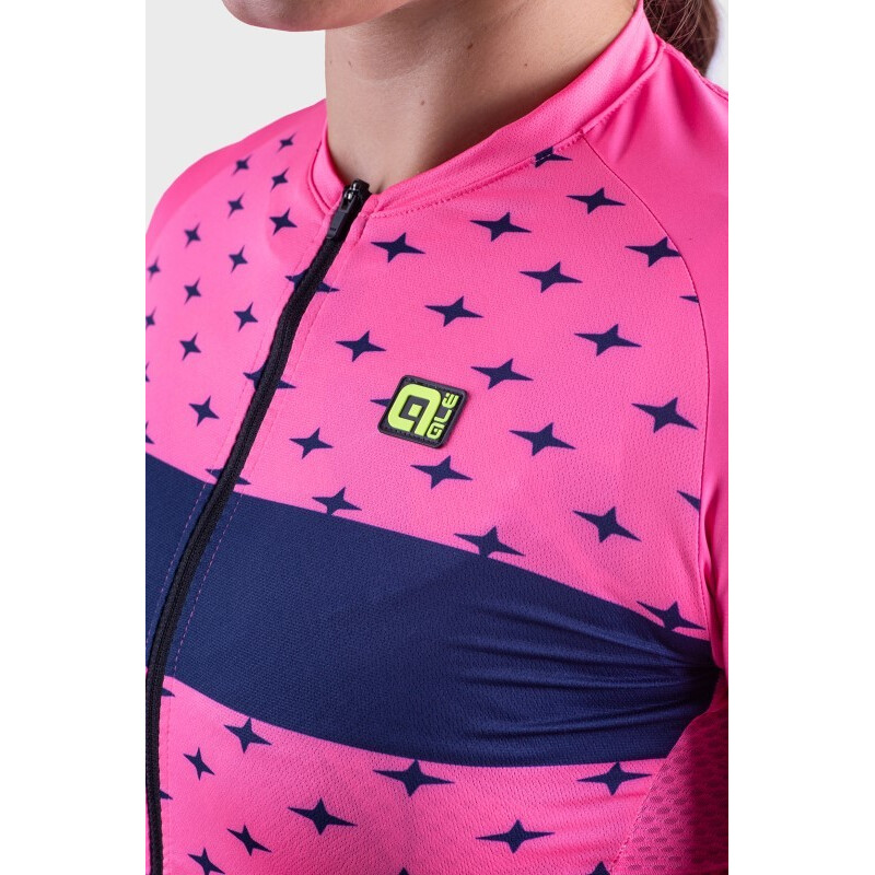 ALE' Maglia ciclismo donna ALE' PR-R STARS rosa flu-blu marino