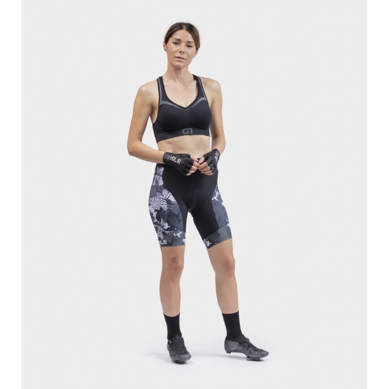 ALE' Pantaloncini ciclismo donna senza bretelle ALE' PR-R AMAZZONIA NERO