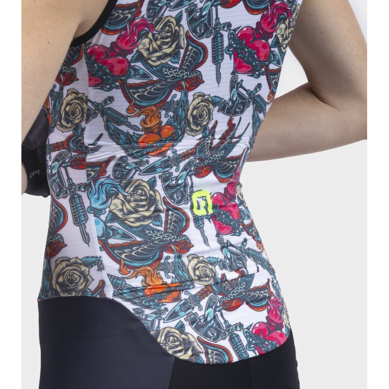 ALE' Body ciclismo donna ALE' PR-R TATTOO bianco
