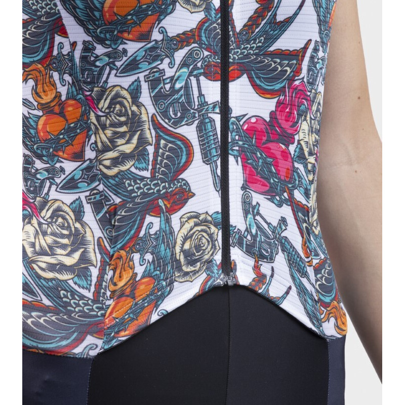 ALE' Body ciclismo donna ALE' PR-R TATTOO bianco