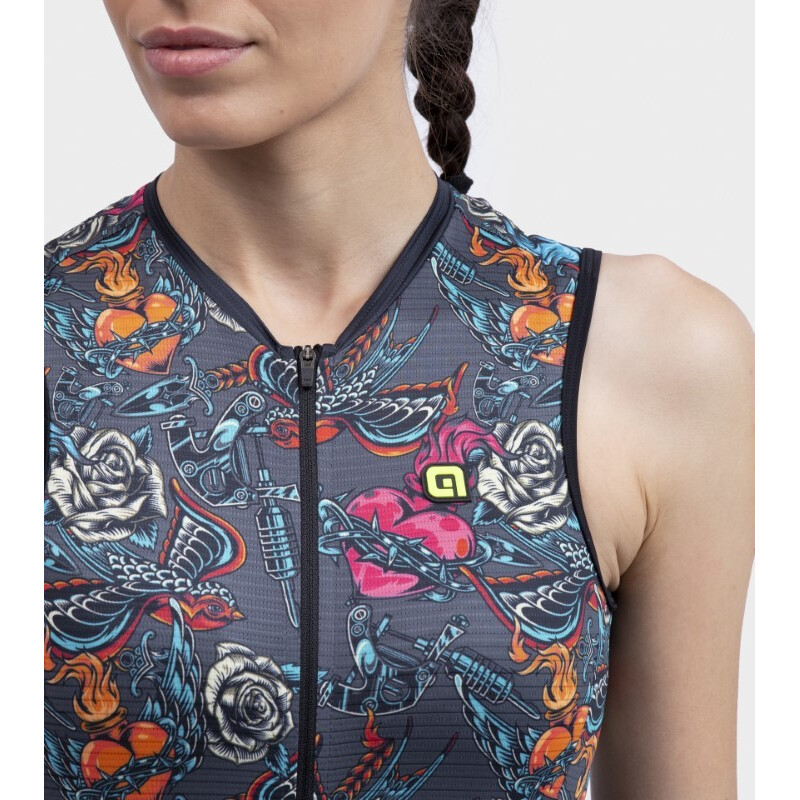 ALE' Body ciclismo donna ALE' PR-R TATTOO grigio