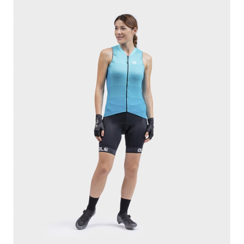 ALE' Maglia ciclismo senza maniche donna ALE' SOLID LEVEL turchese