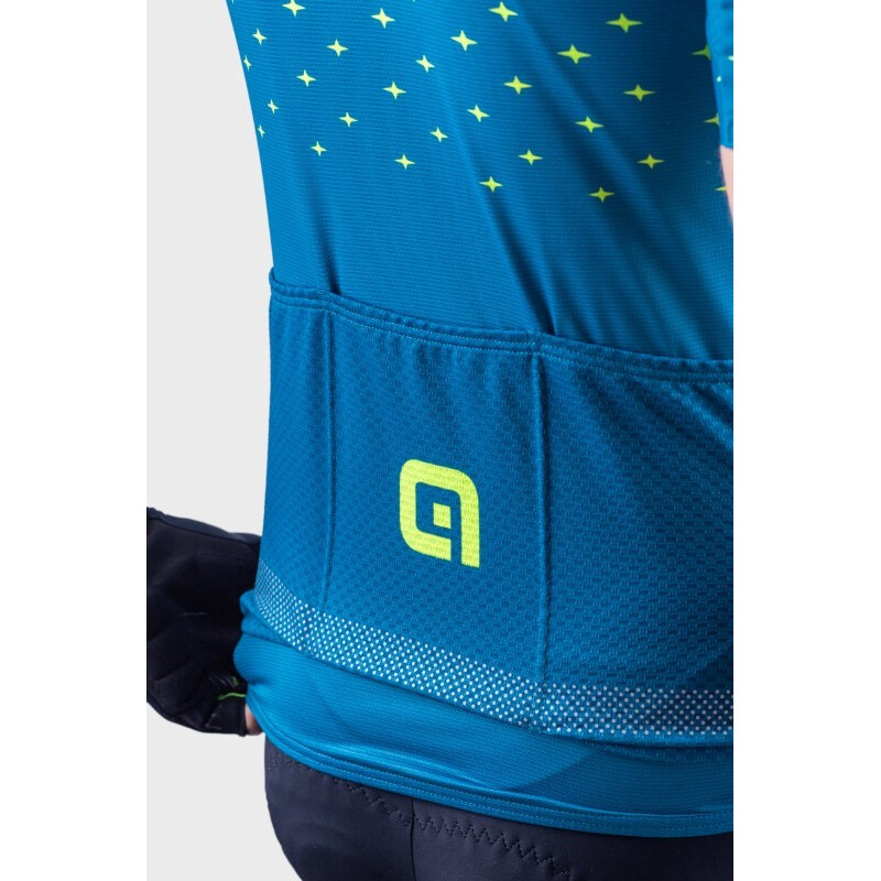 ALE' Maglia ciclismo ALE' PR-R STARS petrolio-giallo fluo