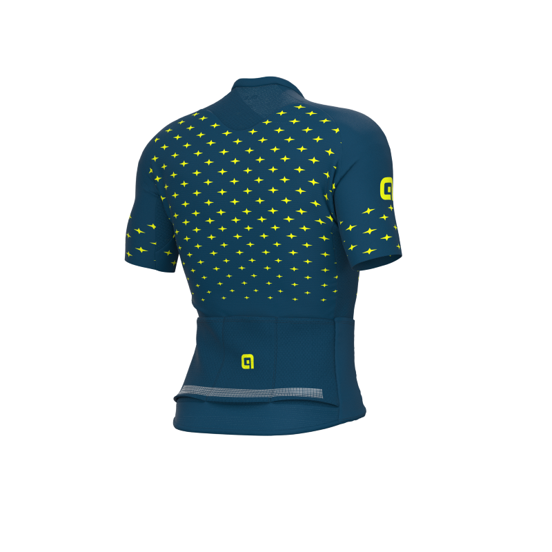 ALE' Maglia ciclismo ALE' PR-R STARS petrolio-giallo fluo