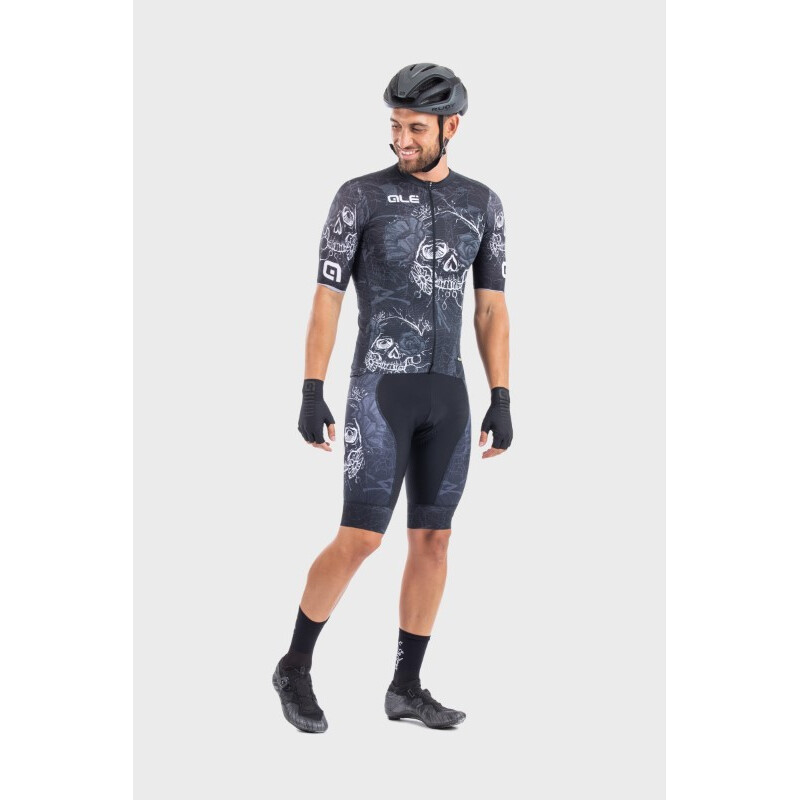 ALE' Maglia ciclismo ALE' PR-R SKULL nero