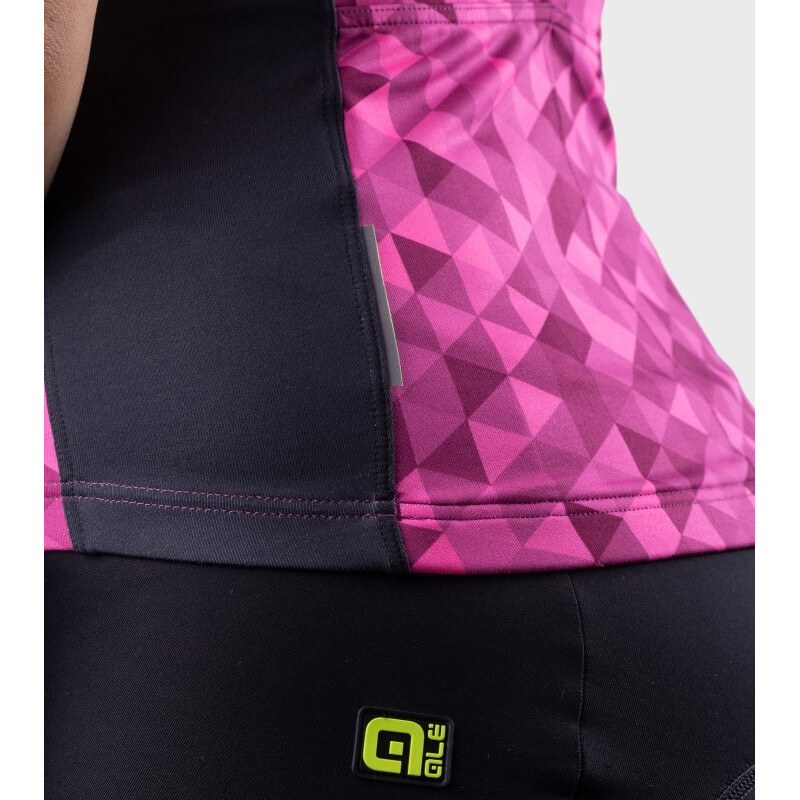 ALE' Top donna ciclismo ALE' SOLID TRIANGLES rosa fluo-viola