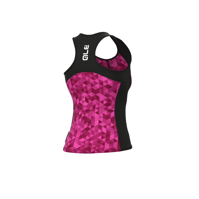 ALE' Top donna ciclismo ALE' SOLID TRIANGLES rosa fluo-viola