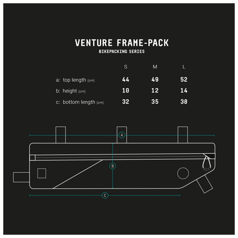 AGU Borsa orizzontale al telaio bikepacking  AGU  VENTURE 4 litri nera MEDIUM HI-VIS