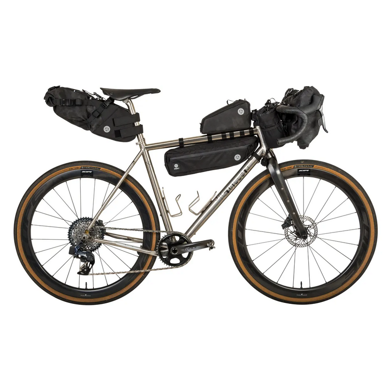 AGU Borsa orizzontale al telaio bikepacking  AGU  VENTURE 4 litri nera MEDIUM HI-VIS