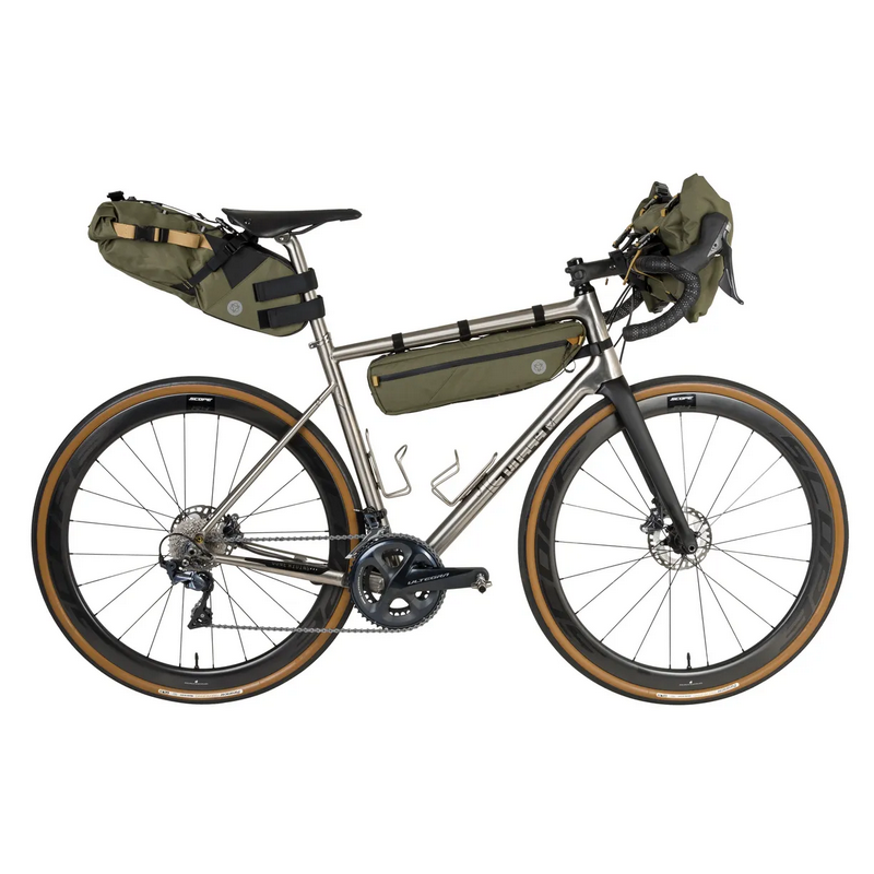 AGU Borsa orizzontale al telaio bikepacking AGU VENTURE 4 litri blu ARMY green