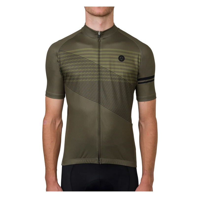 AGU Maglia bici ciclismo AGU STRIPED  manica corta verdone
