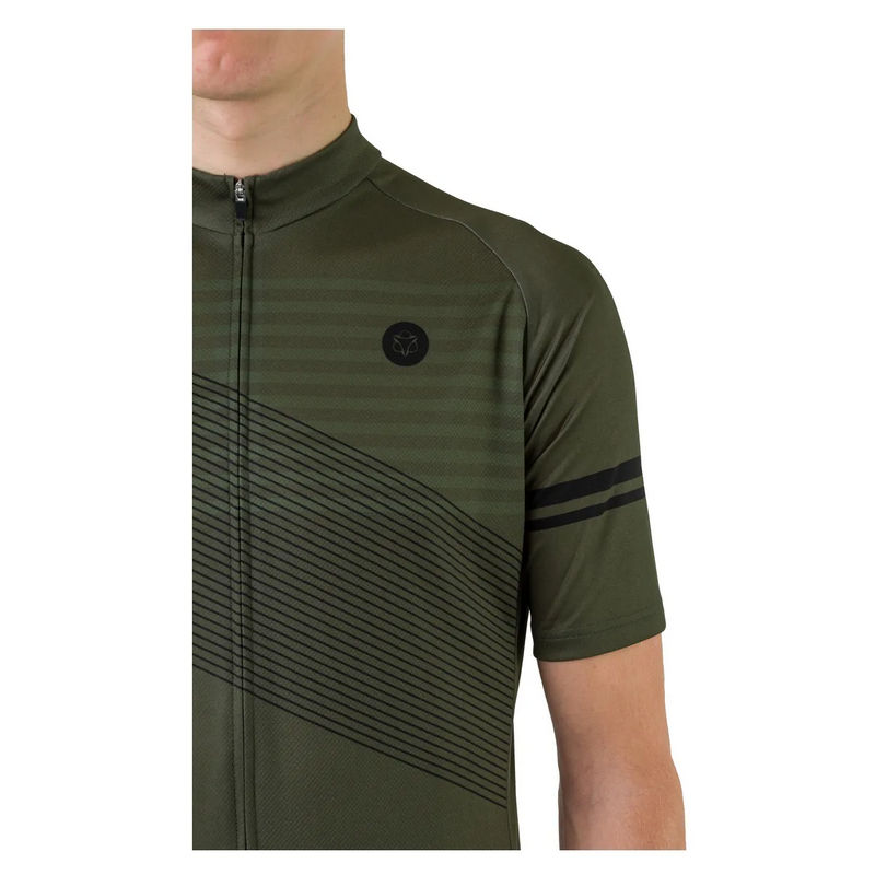 AGU Maglia bici ciclismo AGU STRIPED  manica corta verdone