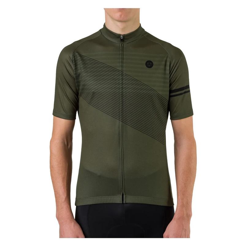 AGU Maglia bici ciclismo AGU STRIPED  manica corta verdone