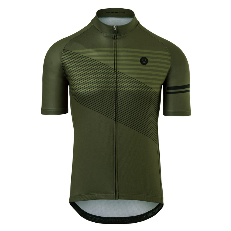 AGU Maglia bici ciclismo AGU STRIPED  manica corta verdone