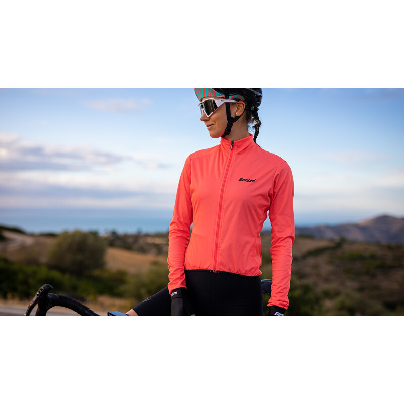 SANTINI Guscio ciclismo antipioggia antivento SANTINI NEBULA PURO JACKET donna GN